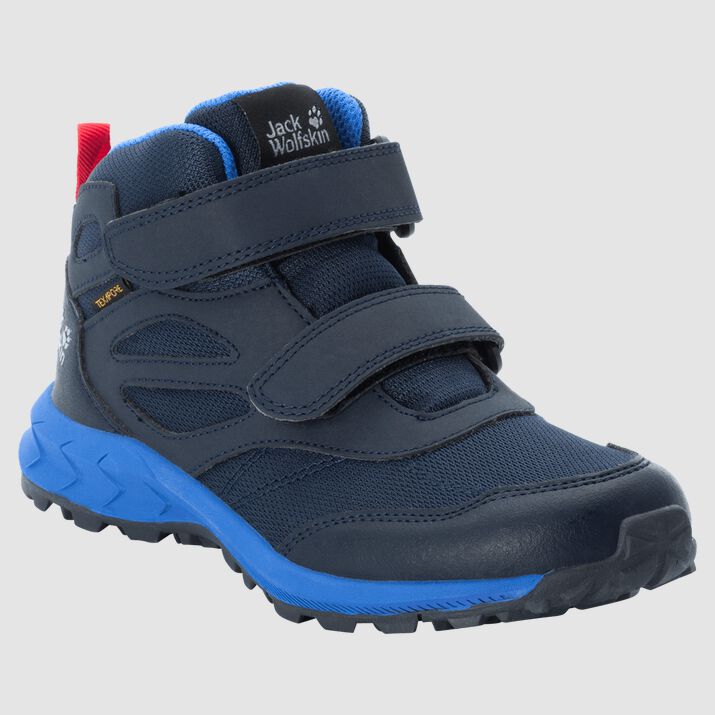 Jack Wolfskin Kids Woodland Texapore Mid Vc Waterproof Shoes Dark Blue/Red 014297MAI